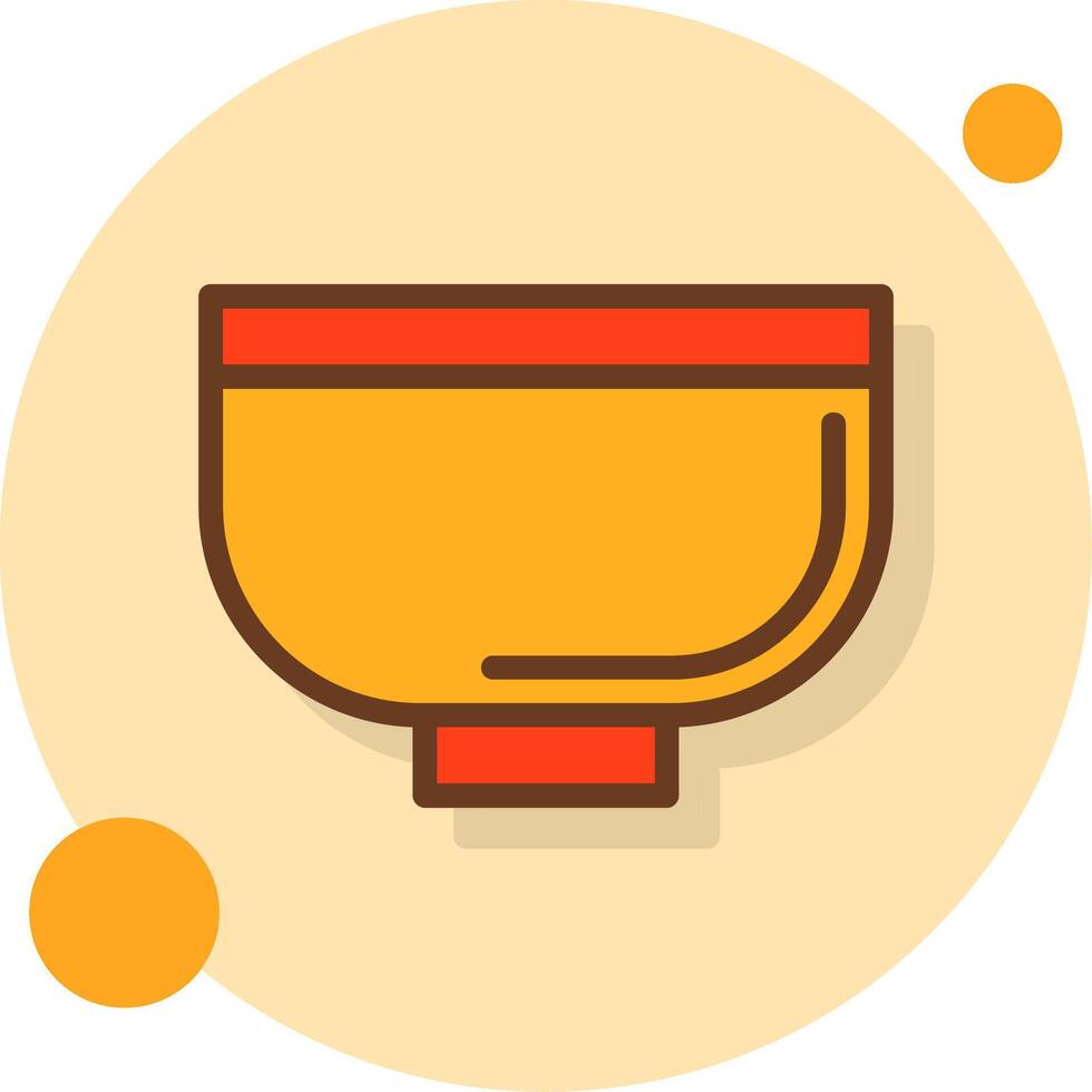 Bowl Filled Shadow Circle Icon vector