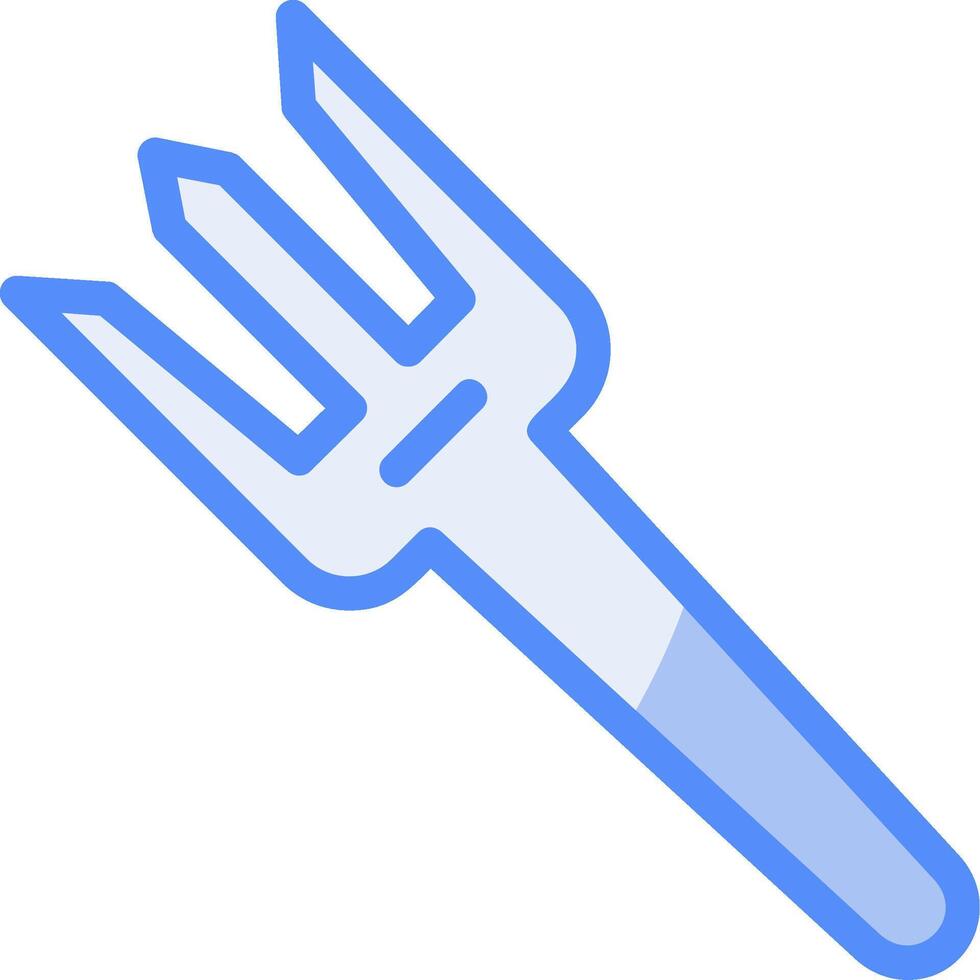 tenedor línea lleno azul icono vector