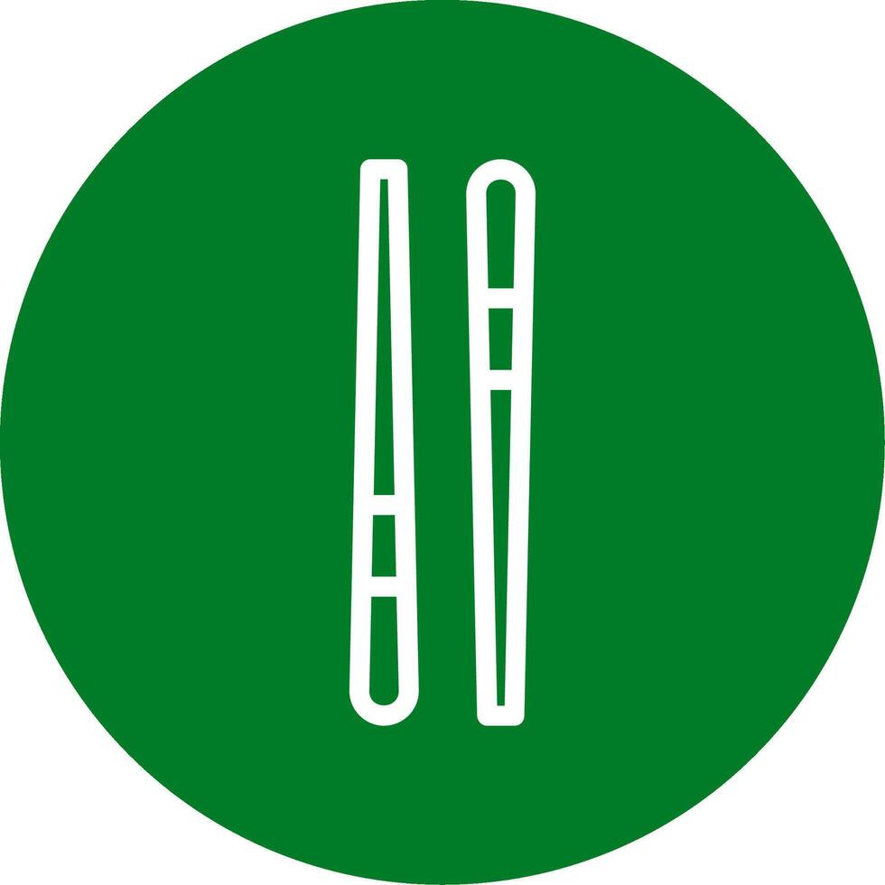 Chopstick Outline Circle Icon vector