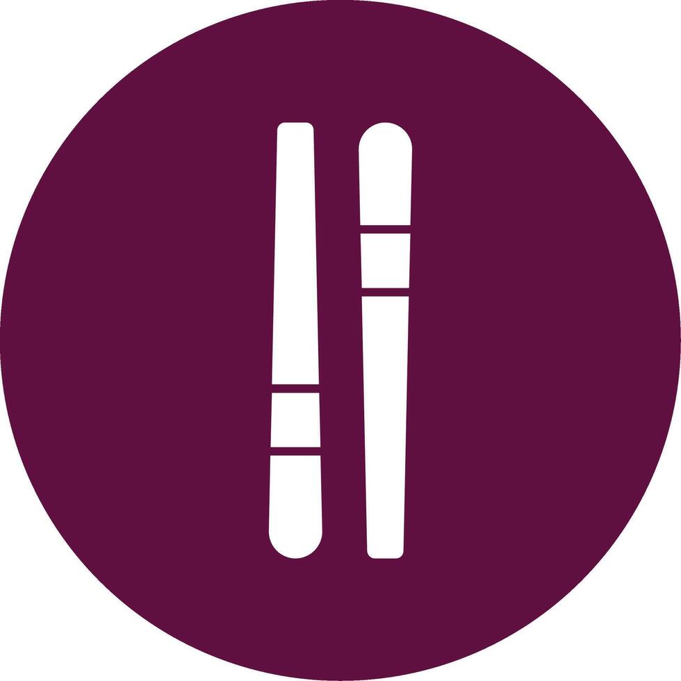 Chopstick Glyph Circle Icon vector