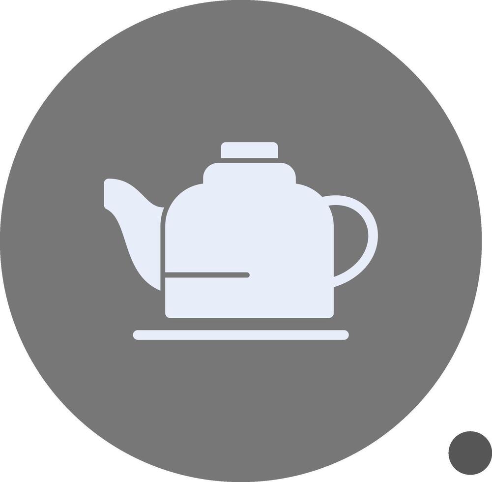 Teapot Glyph Shadow Icon vector