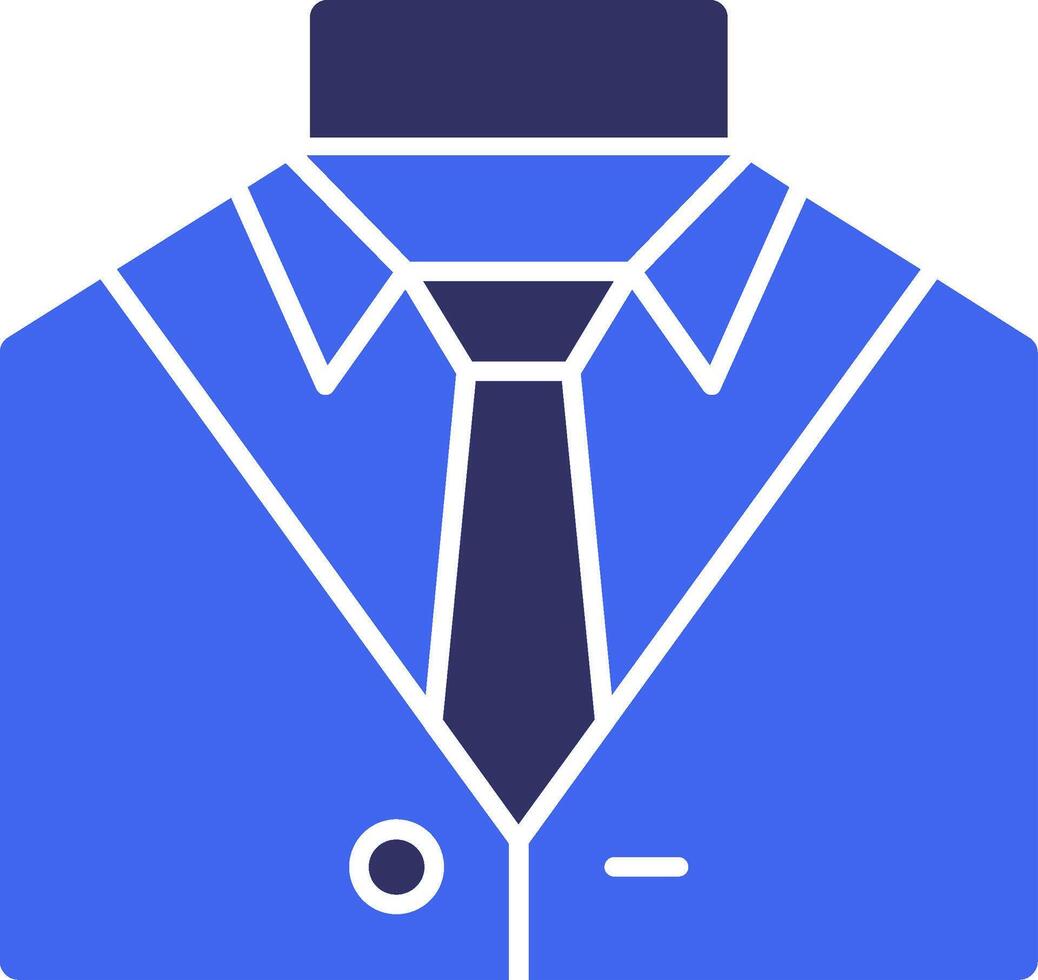 traje y Corbata representando profesional atuendo sólido dos color icono vector