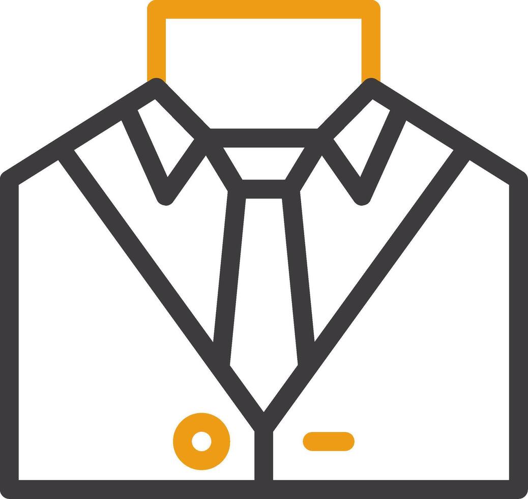 Suit and tie representing professional attire Line Circle Icon vector