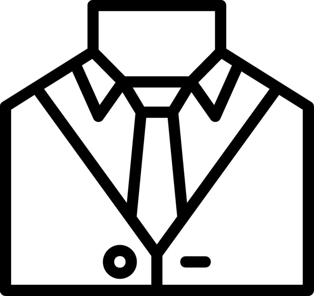 traje y Corbata representando profesional atuendo línea icono vector