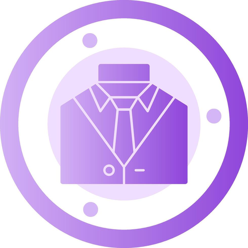 traje y Corbata representando profesional atuendo glifo degradado icono vector