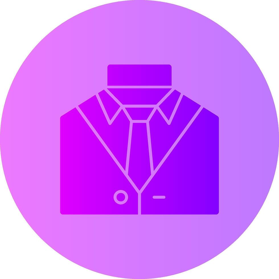 traje y Corbata representando profesional atuendo degradado circulo icono vector