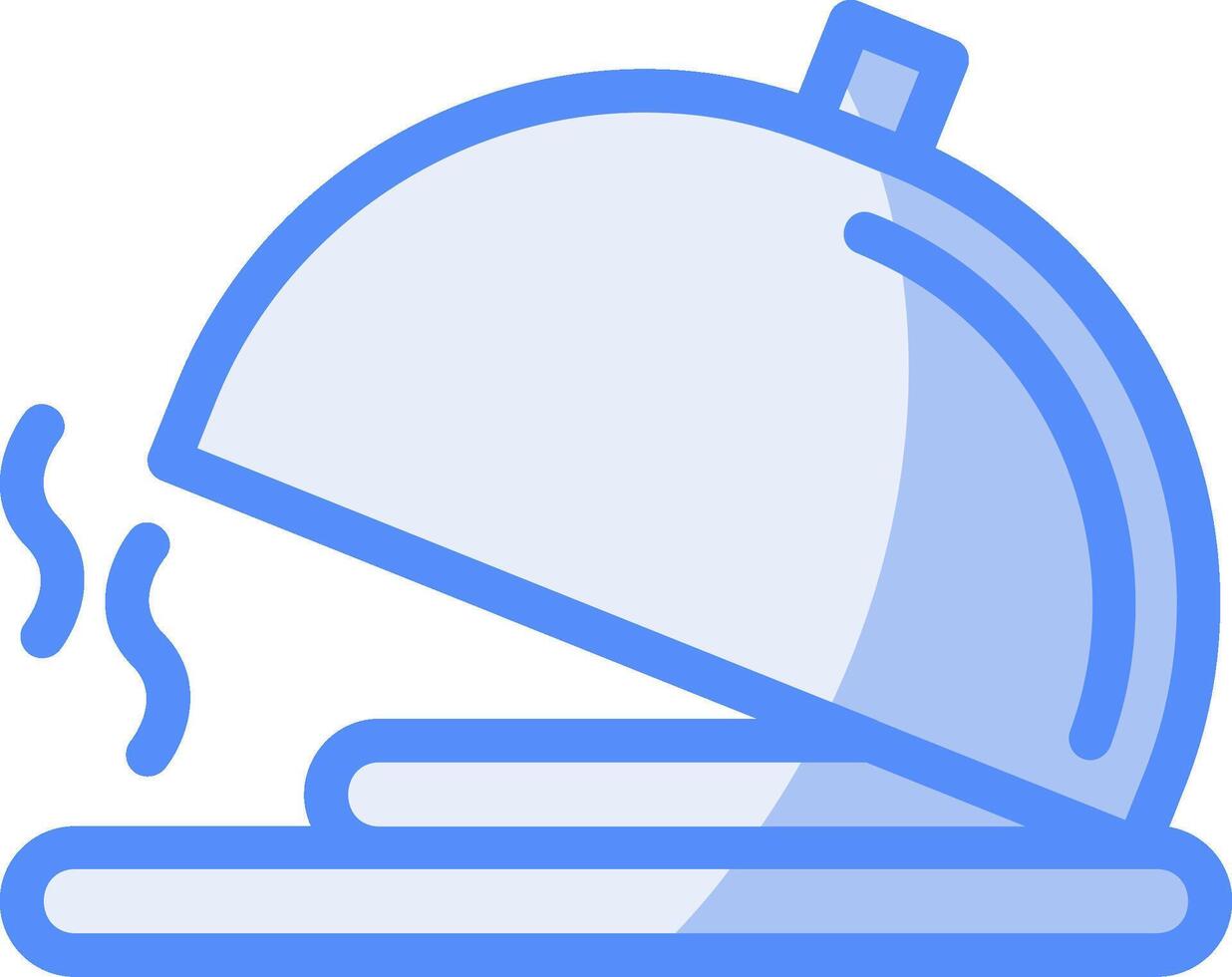 Dish Line Filled Blue Icon vector