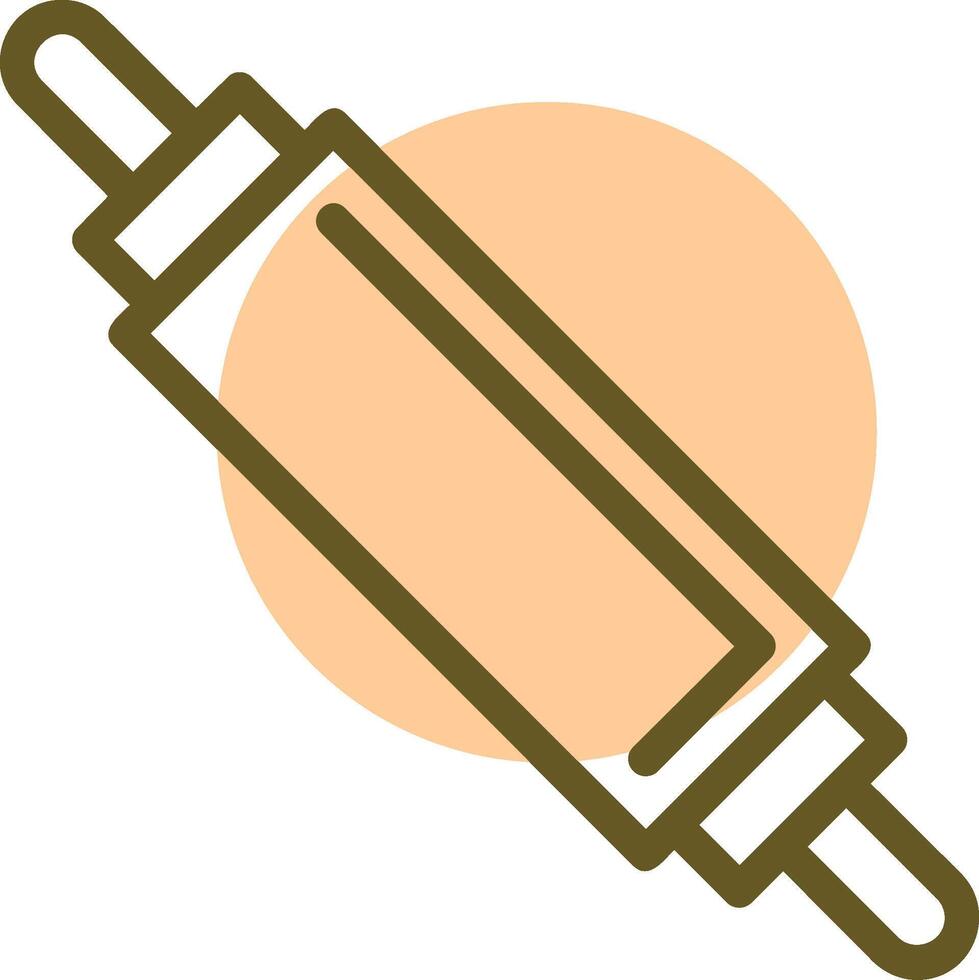 Rolling Pin Linear Circle Icon vector