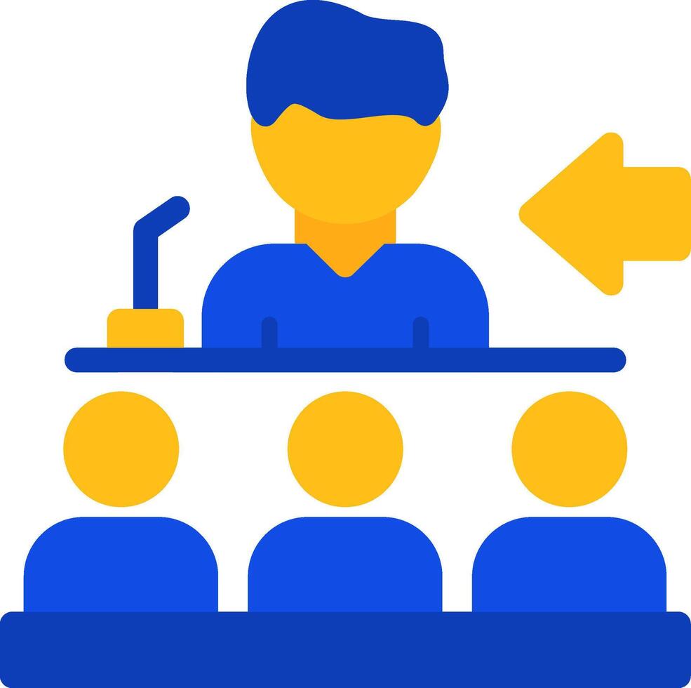 Speaker giving a speech Flat Two Color Icon vector