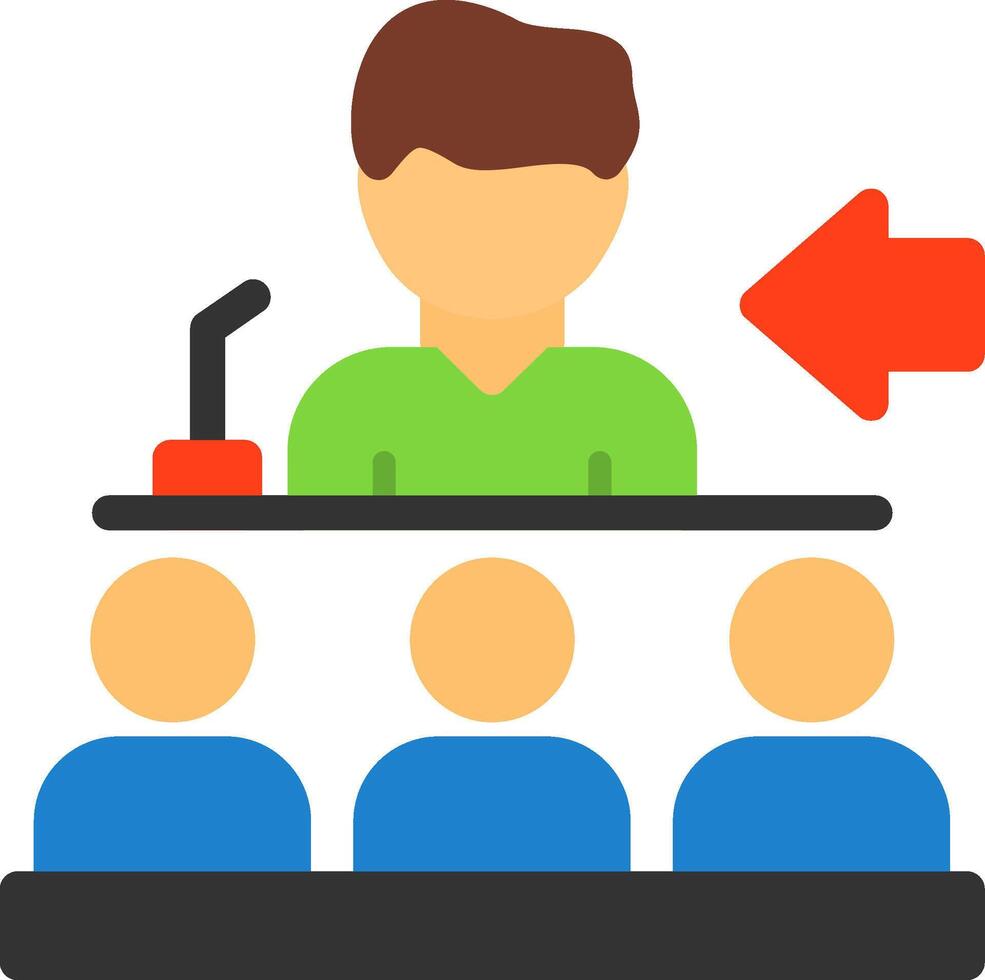 Speaker giving a speech Flat Icon vector