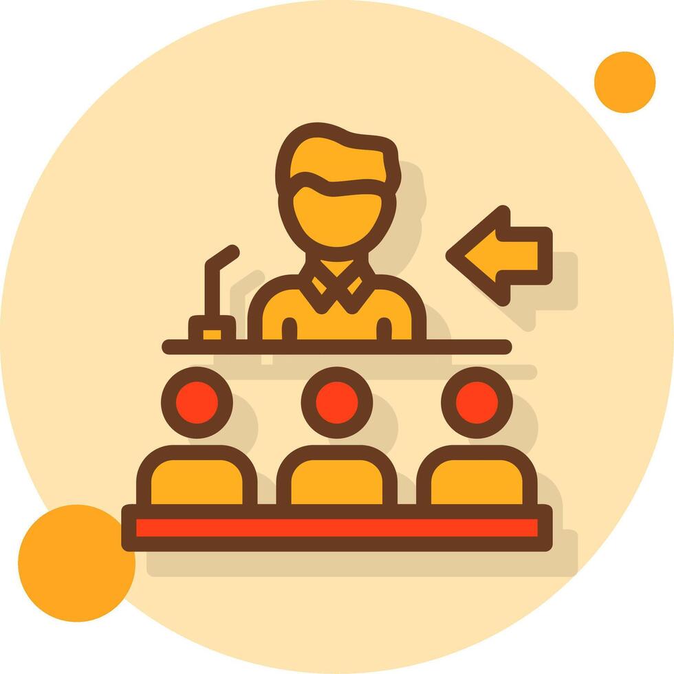 Speaker giving a speech Filled Shadow Circle Icon vector