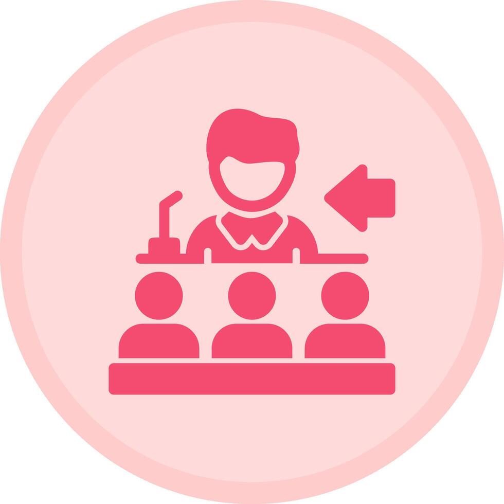 Speaker giving a speech Multicolor Circle Icon vector