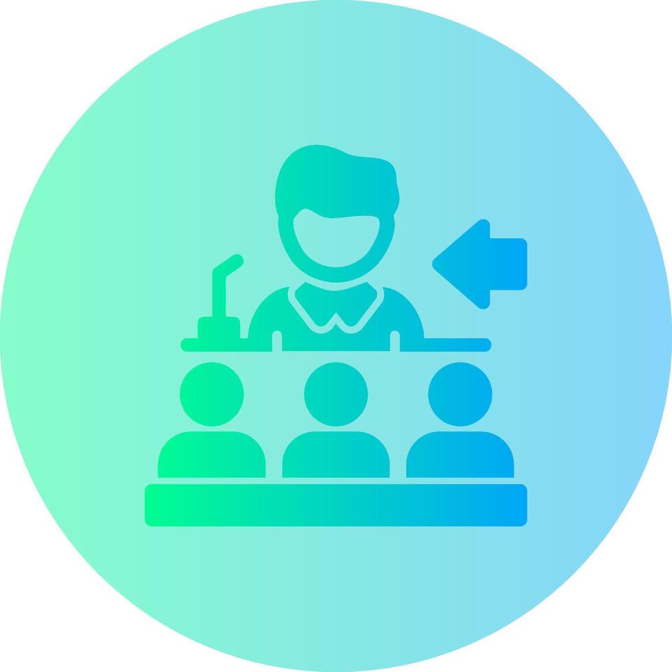 Speaker giving a speech Gradient Circle Icon vector