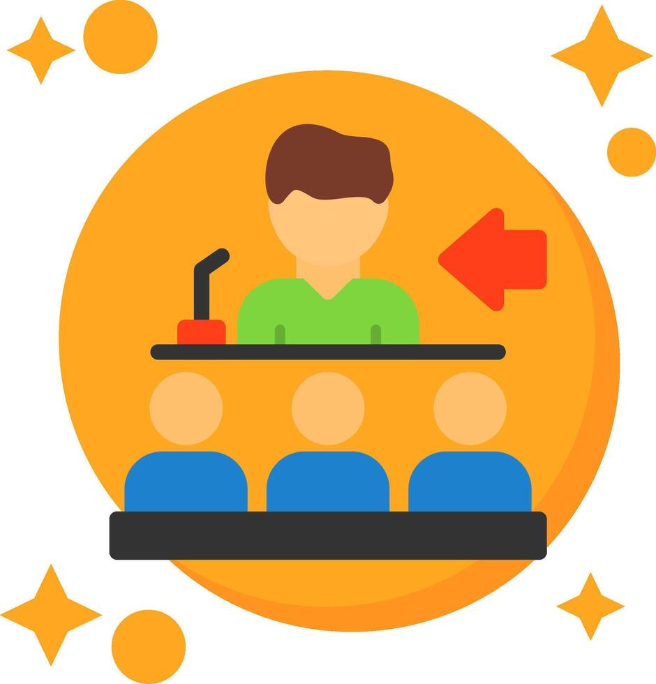 Speaker giving a speech Tailed Color Icon vector