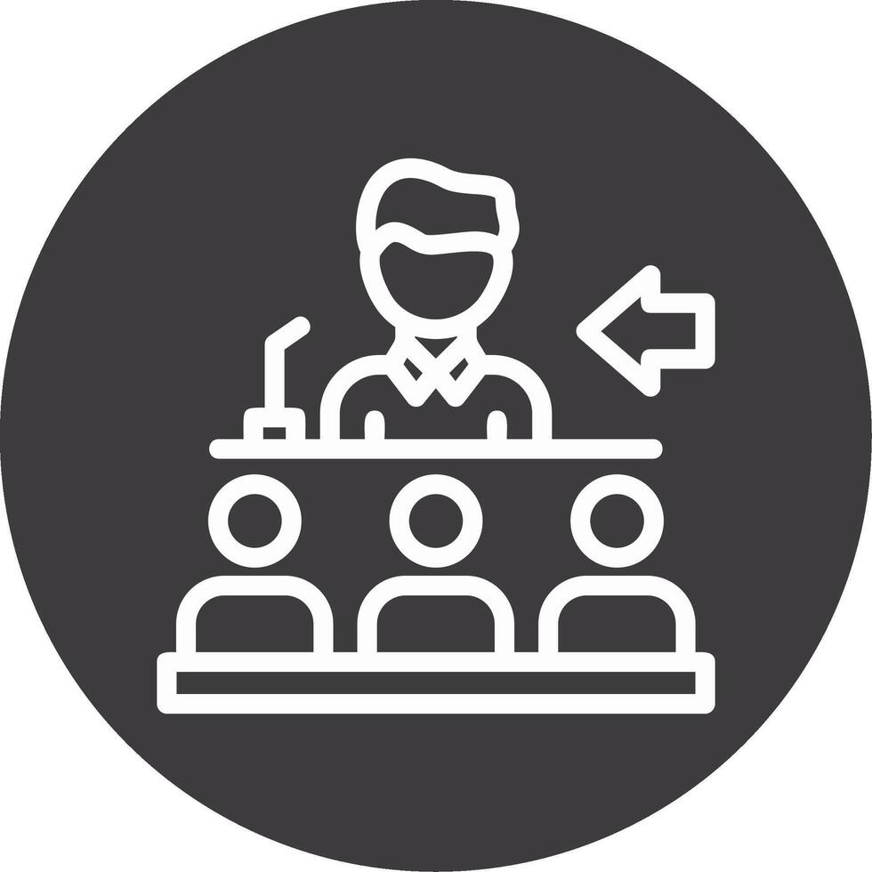 Speaker giving a speech Outline Circle Icon vector