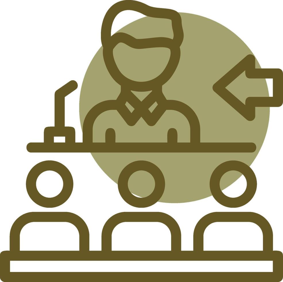 Speaker giving a speech Linear Circle Icon vector