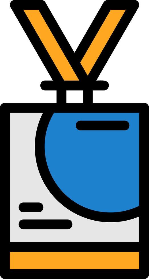 Conference badge Line Filled Icon vector