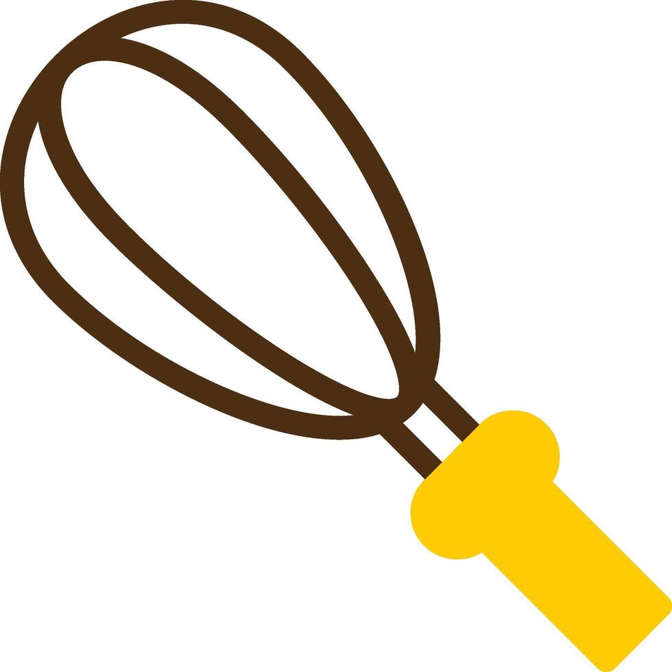 Whisk Yellow Lieanr Circle Icon vector