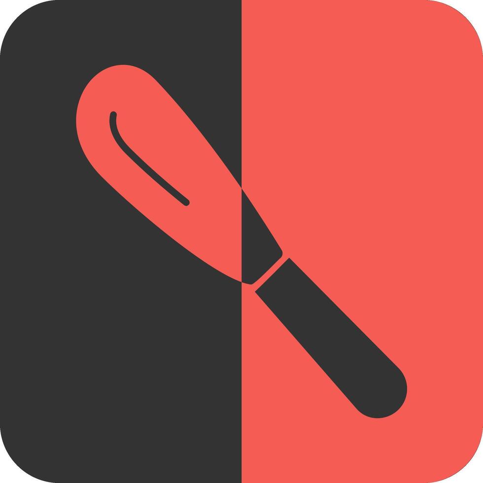 Tableware Spreader Red Inverse Icon vector
