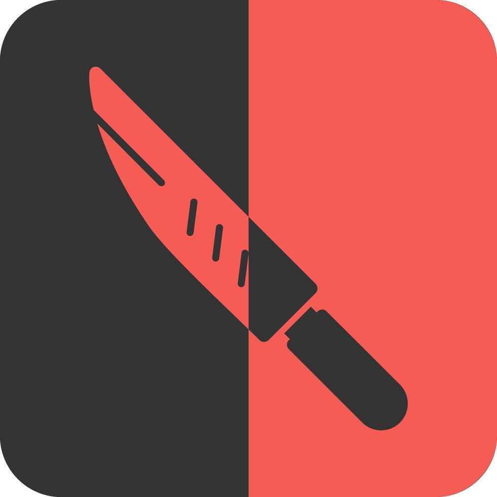 queso cuchillo rojo inverso icono vector