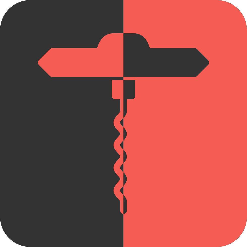 Corkscrew Red Inverse Icon vector