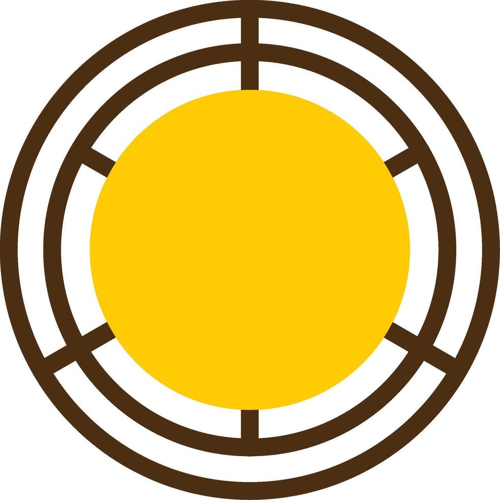 trébedes amarillo mentir circulo icono vector