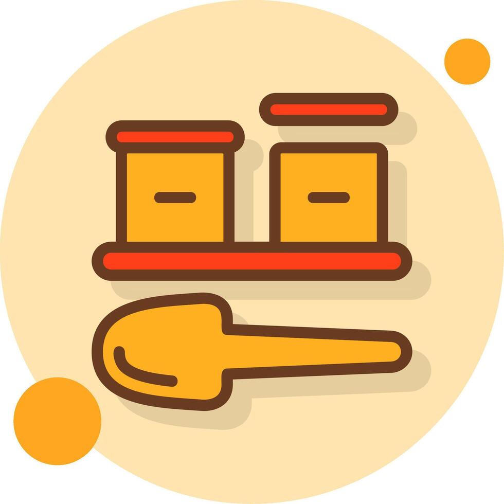 Condiment Set Filled Shadow Circle Icon vector