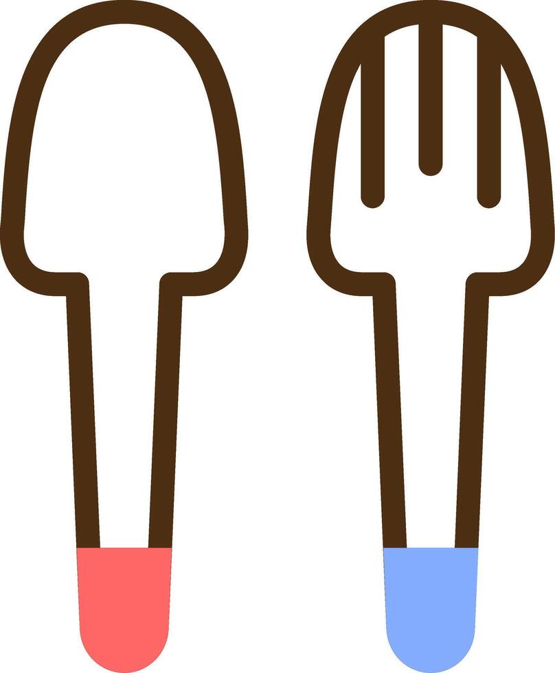 Salad Servers Color Filled Icon vector