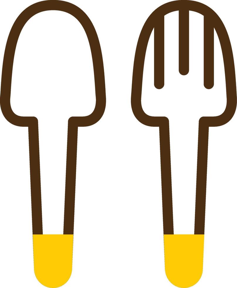 Salad Servers Yellow Lieanr Circle Icon vector