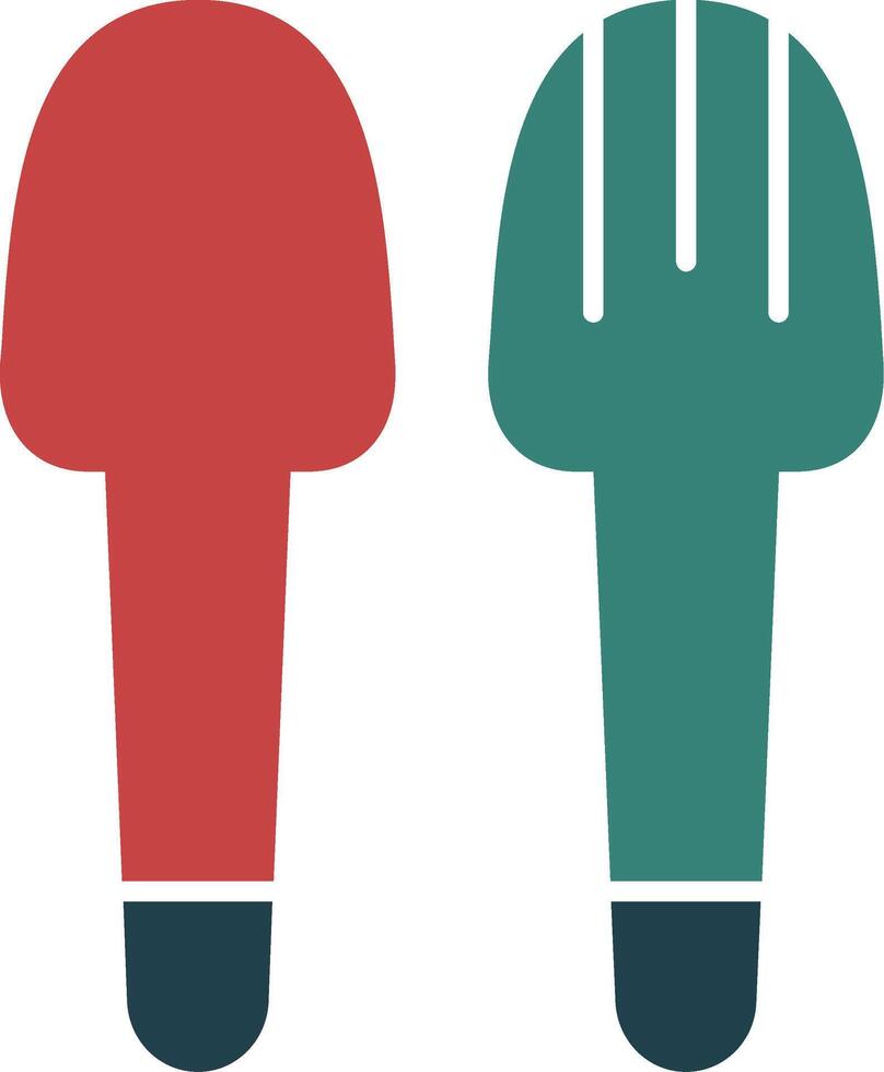 Salad Servers Glyph Two Color Icon vector