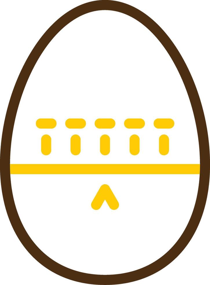 Egg Timer Yellow Lieanr Circle Icon vector