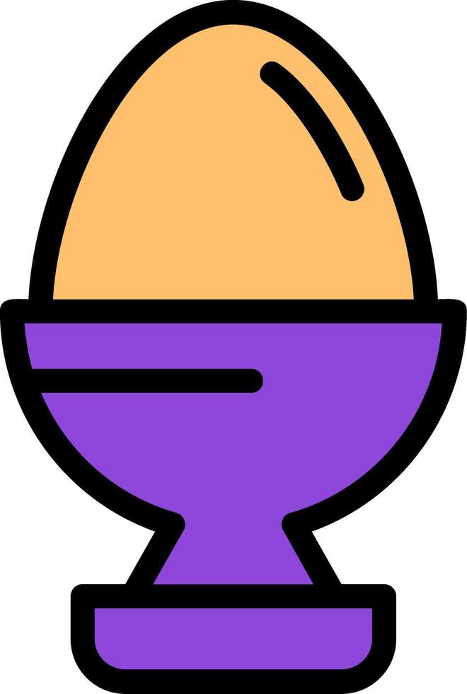 Egg Cup Line Filled Icon vector