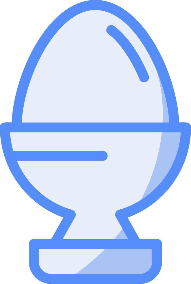 Egg Cup Line Filled Blue Icon vector