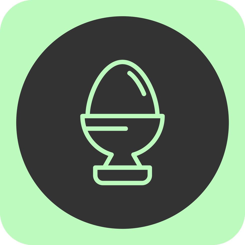 Egg Cup Linear Round Icon vector