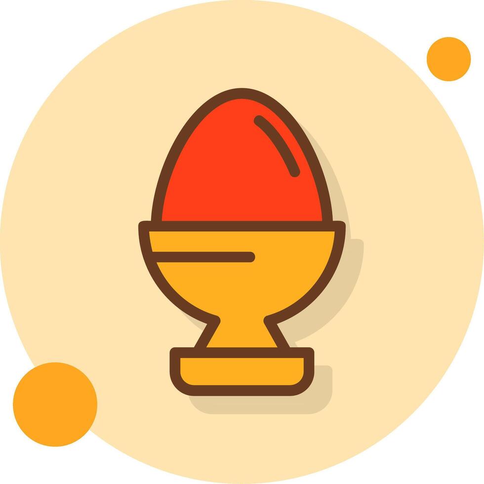 Egg Cup Filled Shadow Circle Icon vector