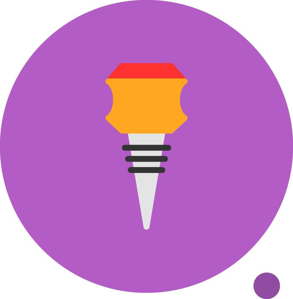 Wine Stopper Flat Shadow Icon vector