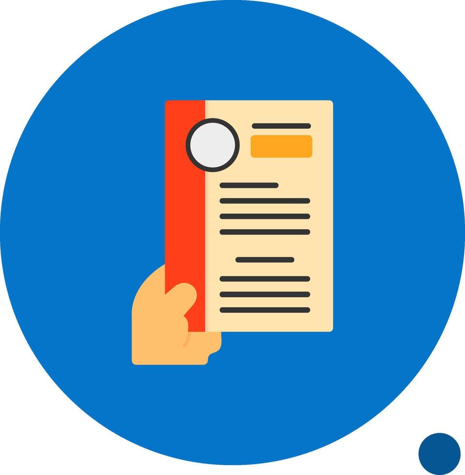 Hand with resume Flat Shadow Icon vector