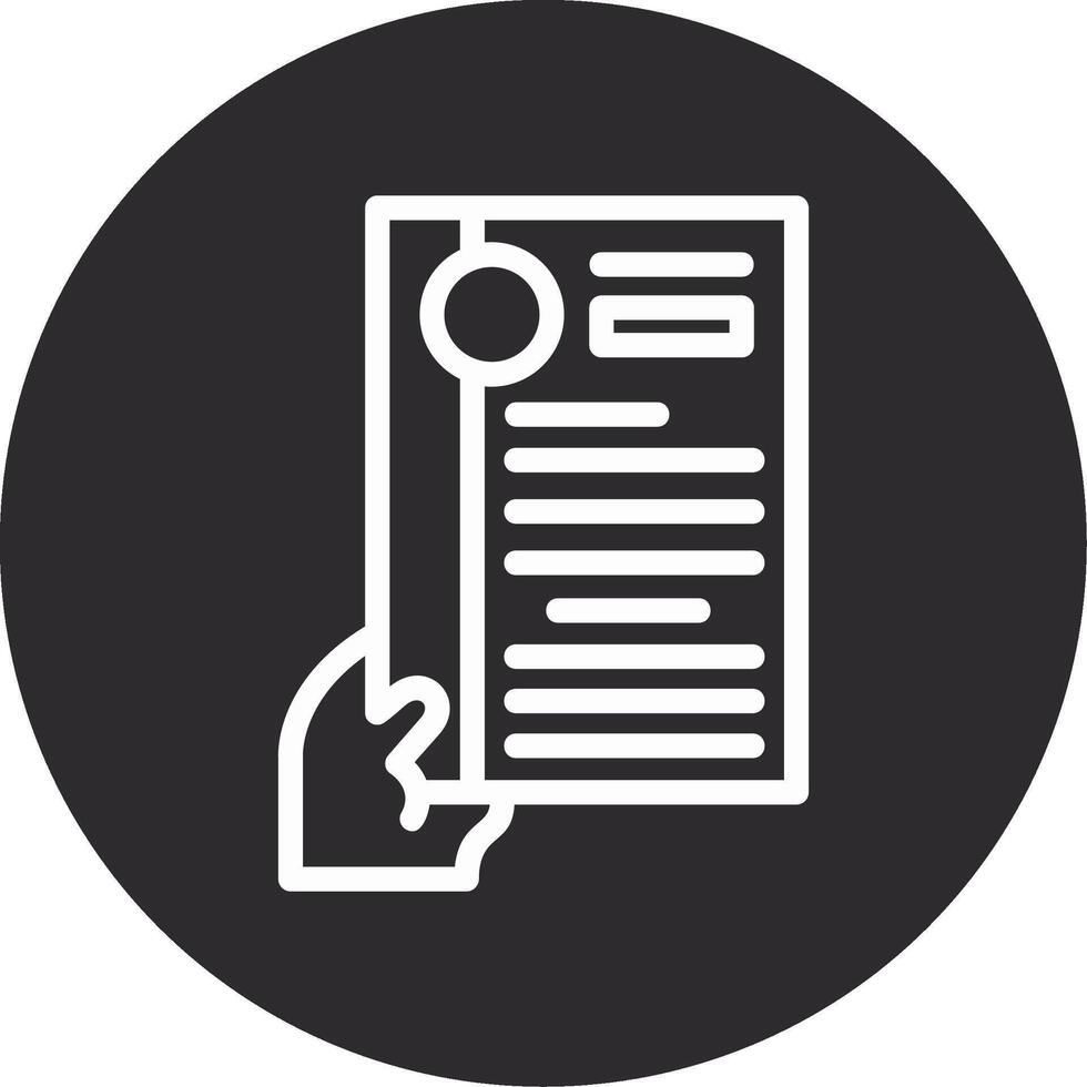 Hand with resume Inverted Icon vector