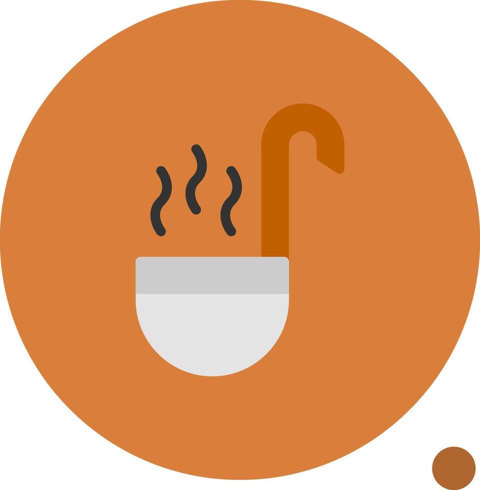 Soup Ladle Flat Shadow Icon vector