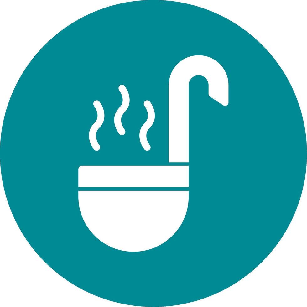 Soup Ladle Glyph Circle Icon vector