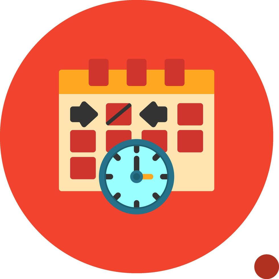 Clock indicating event time Flat Shadow Icon vector