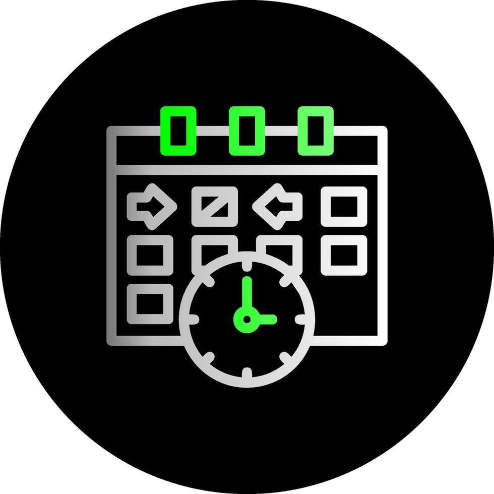 Clock indicating event time Dual Gradient Circle Icon vector