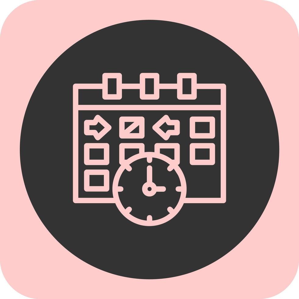 Clock indicating event time Linear Round Icon vector