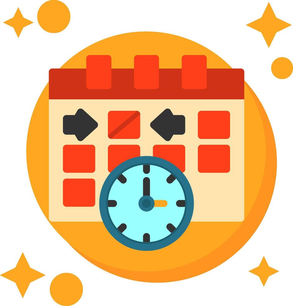 Clock indicating event time Tailed Color Icon vector