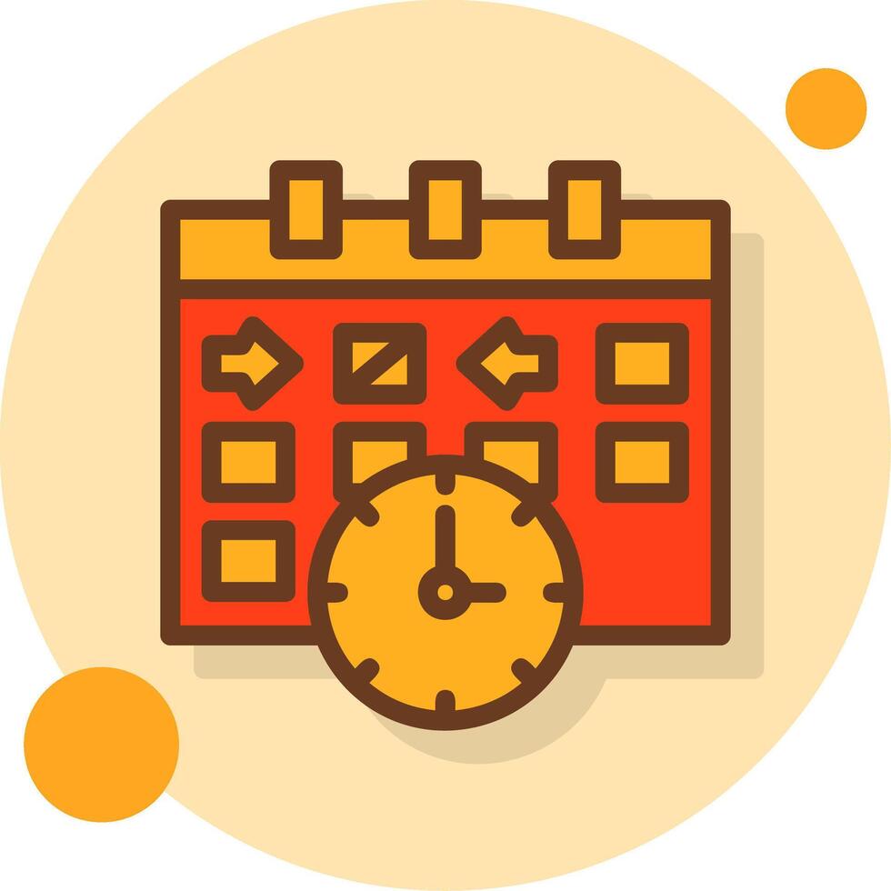 Clock indicating event time Filled Shadow Circle Icon vector