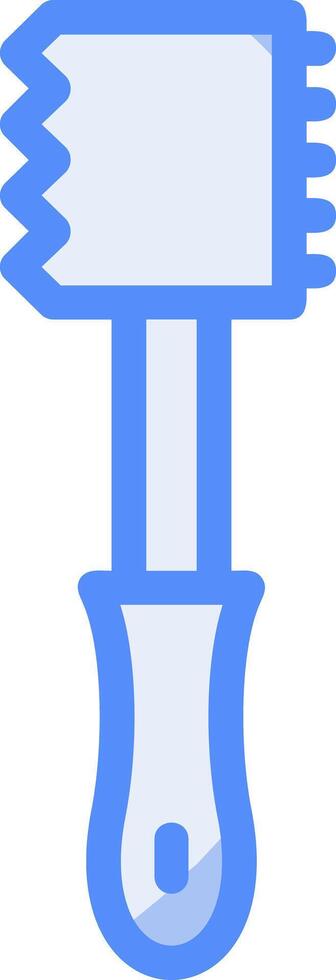 Meat Tenderizer Line Filled Blue Icon vector