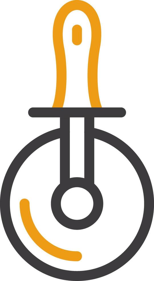 Pizza Cutter Glyph Circle Icon vector