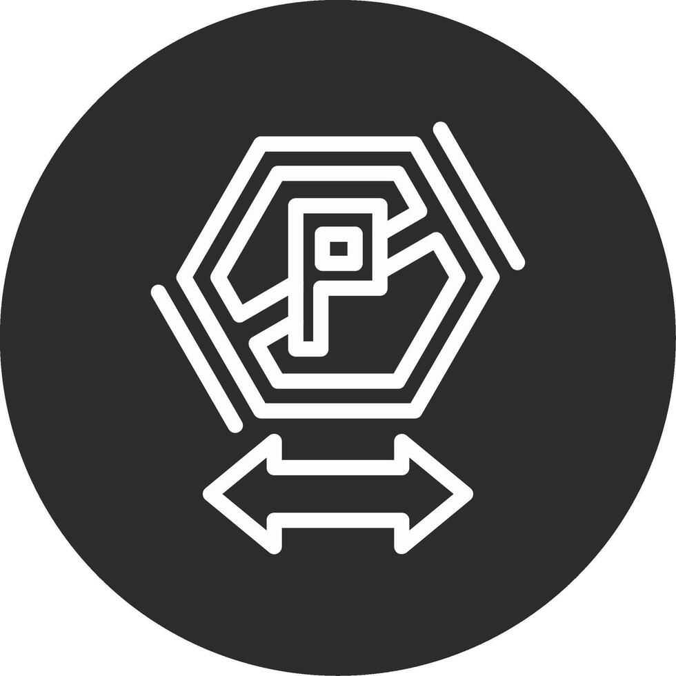 No parking zone Inverted Icon vector