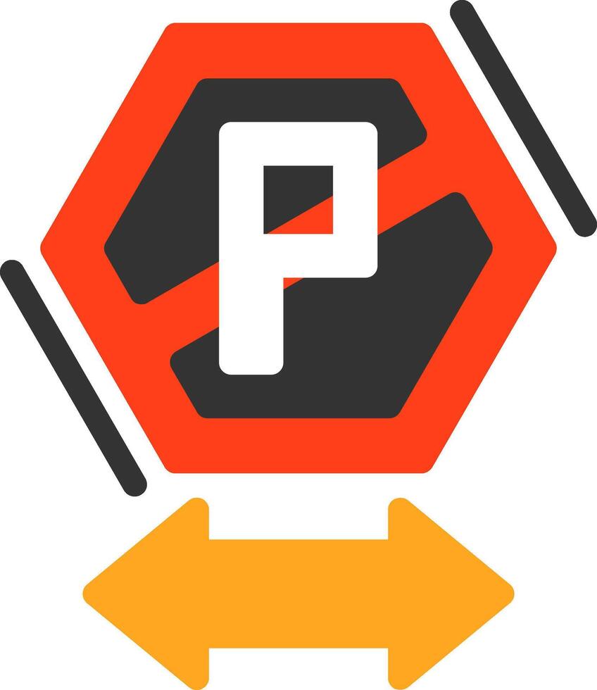 No parking zone Flat Icon vector