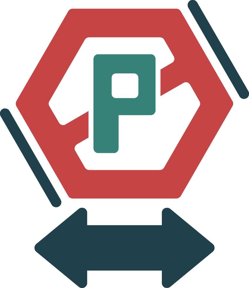 No parking zone Glyph Two Color Icon vector